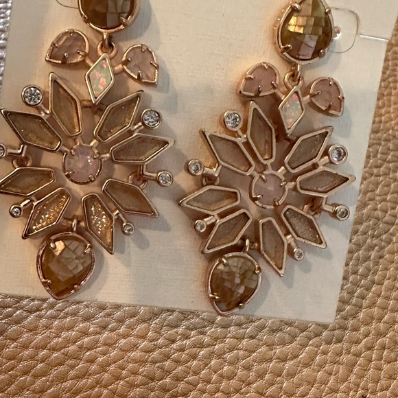 Kendra Scott Rose Gold Dust Opal Statement Earrings - Picture 4 of 4